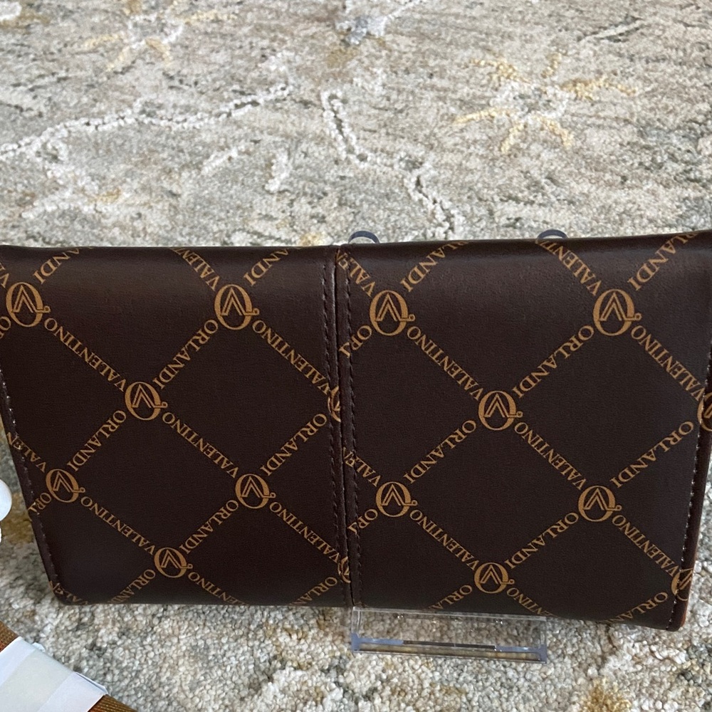 Valentino Orlandi Brown Monogram Crossbody with Gold Hardware - Picture 5 of 8